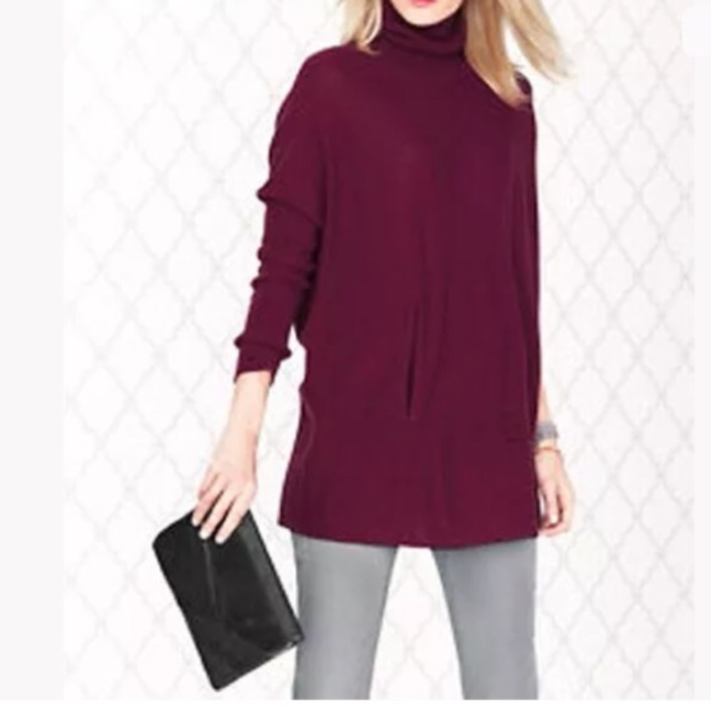 Garnet Hill Burgundy Cashmere/Merino Sweater